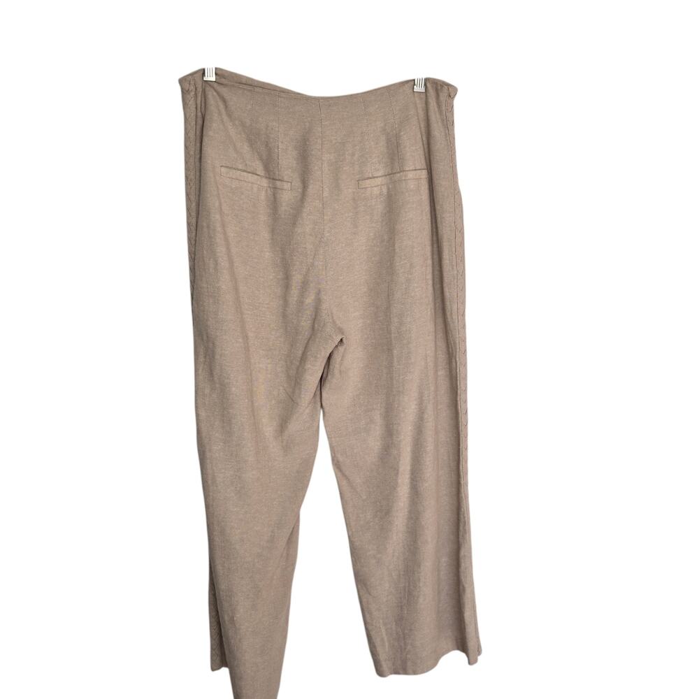 Jason Wu Quiet Luxury Linen Minimalist Pants Coastal Natural Braided Women 6 - Picture 2 of 13